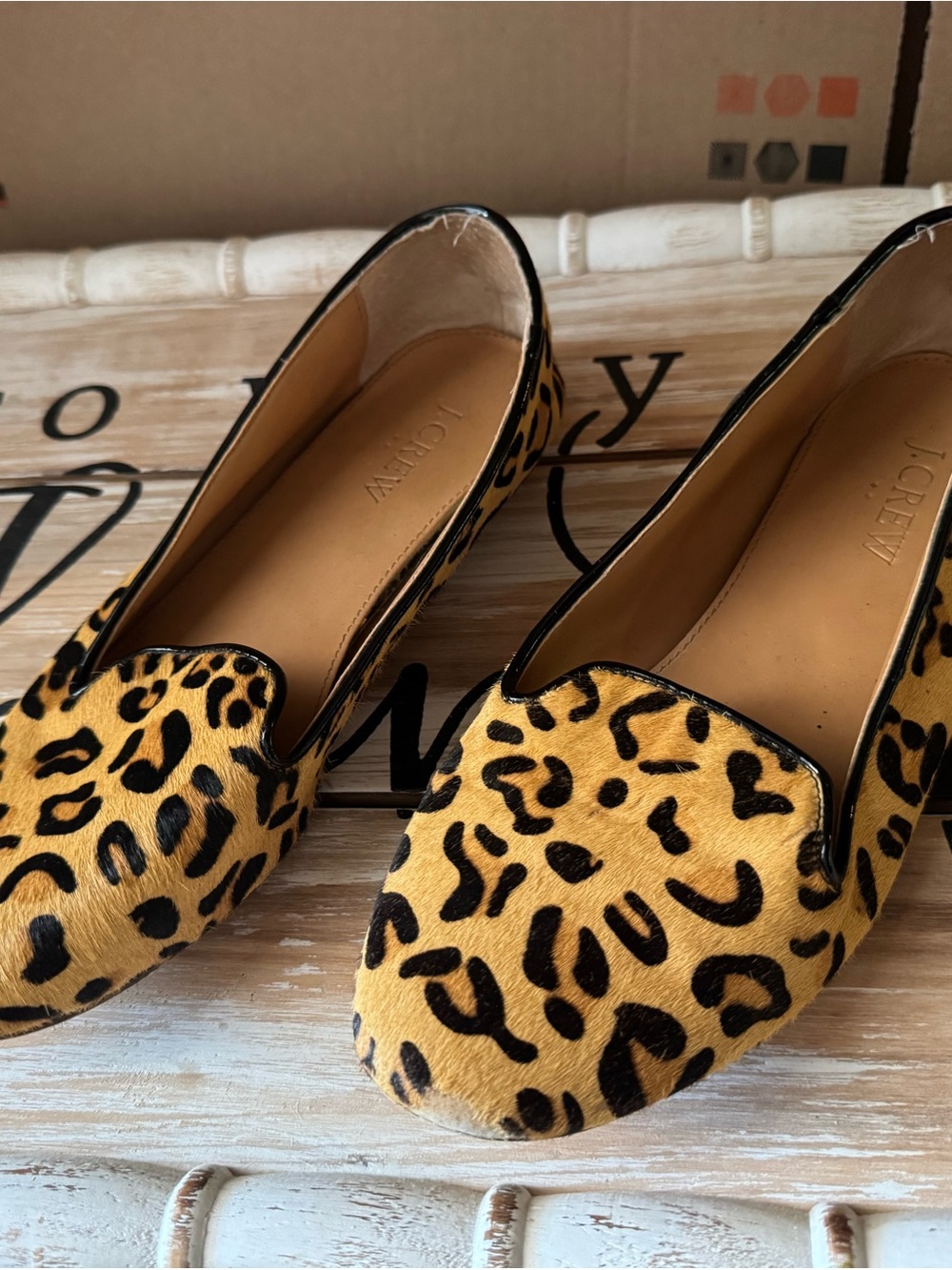 J. Crew Leopard Print Slip-On Flats in Yellow and Black